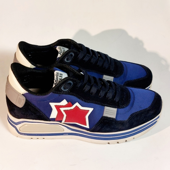 Atlantic Stars blue & red leather & nylon Pegasus sneakers, EU41, EUC - Picture 6 of 14